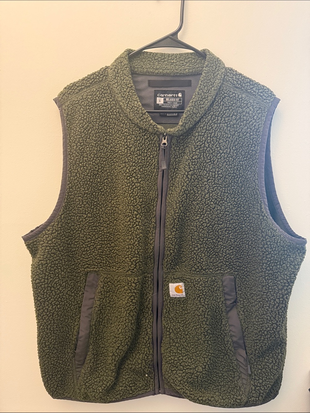 Carhartt Olive Sherpa Fleece Vest - Men's